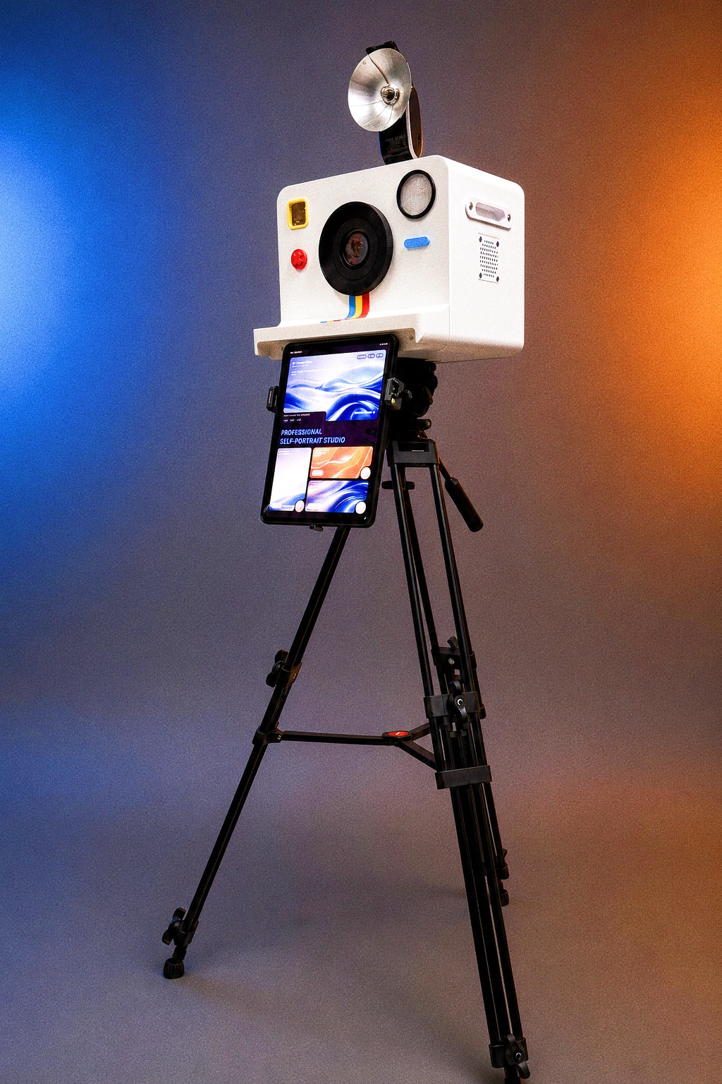 Compact instant-camera-style setup